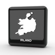 Button 3d Karte Irland schwarz