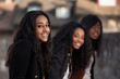 Portrait  of happy youngs african american teenage girl