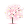 Abstract beautiful blossom tree with pink flowers