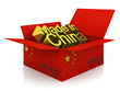 Cargoboard box with Chinese flag and words