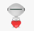 Lovely robot holds heart
