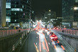Night traffic and busy nightlife in Brussels