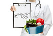 Doctor advising healthy food