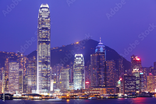 Photo: Hong Kong skyline at night Hong Kong skyline at night