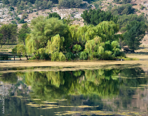 lake of Viroit Natural Park in Gjirokaster, Albania 