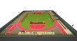 Sport field 3d model isolated on white