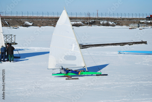 Photo: Racing Ice Boat Racing Ice Boat