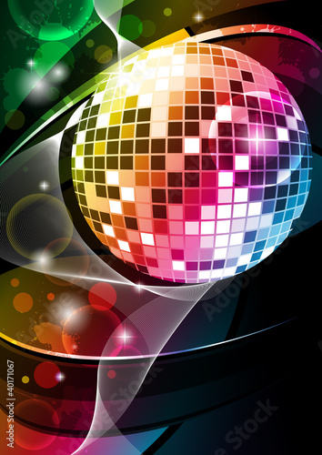 Vector: event flyer "discoball" event flyer "discoball"
