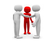3d people with briefcase. Partnership and friends