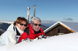 Couple on a skiing holiday