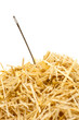 Needle in a haystack , Isolated on white