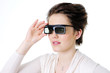 Woman in 3d glasses isolated on white