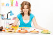 lovely housewife at the kitchen with sweets lovely housewife at the kitchen with sweets