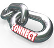 Connect Word on Metal Links Networking Connections