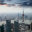 Photo: shanghai at dusk with sunset glow shanghai at dusk with sunset glow