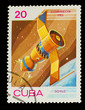 CUBA - CIRCA 1983: stamp printed by CUBA, shows "soyuz" satellit