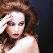 Beautiful woman with evening make-up. Fashion photo