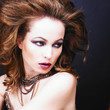 Beautiful woman with evening make-up. Fashion photo