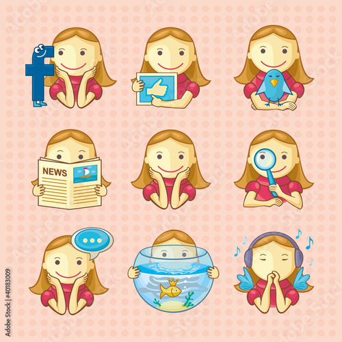 Vector: Design elements: set of social icons Design elements: set of social icons