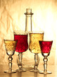 Vintage glasses and bottle