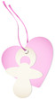 Hangtag Pacifier & Heart Pink Bow