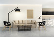 Contemporary fresh interior, contemporary kitchen and living