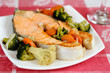 Delicious salmon with vegetables