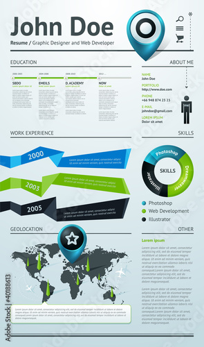 Vector: Simple vector template for your resume Simple vector template for your resume