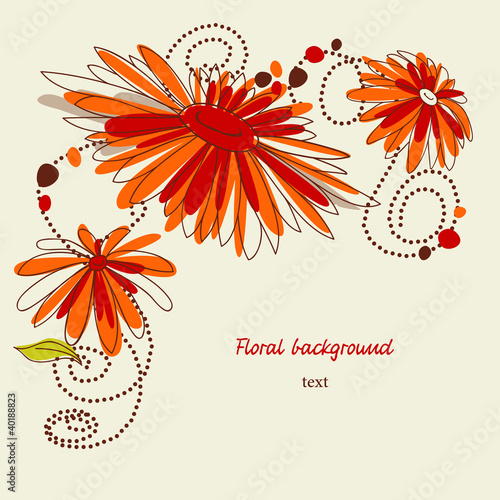 Vetor: Flower greeting card, corner decoration Flower greeting card, corner decoration