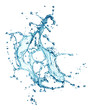 blue water splash isolated