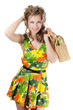 The beautiful girl in a summer dress isolated The beautiful girl in a summer dress isolated