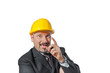 Foto: man with helmet isolated on white man with helmet isolated on white