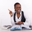 Young woman finding a solution for her budget.