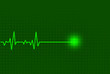 Cardiogram in green