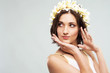 Young lovely woman in flower crown Young lovely woman in flower crown