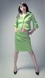 young woman in green dress