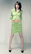 young woman in green dress