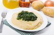 Fava bean puree with spinach. Purè di fave e spinaci.