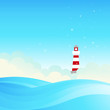 Lighthouse on the sea fairy shore.