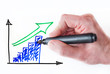 Foto: Hand drawing growing graph on whiteboard Hand drawing growing graph on whiteboard