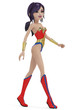 super girl walking down