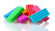 Children bright\ plasticine isolated on white
