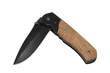 Einhandmesser mit Holzgriff - halb geöffnet