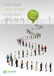Template with a crowd of business people standing in a line
