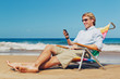 Business Man on the Beach in Hawaii