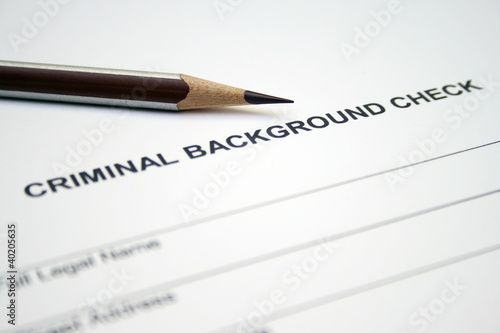 Photo: Criminal background form Criminal background form