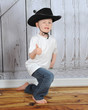 sweet young cowboy being playful
