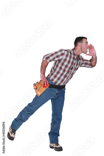 Foto: Tradesman hollering Tradesman hollering