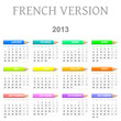 2013 French vectorial calendar with crayons