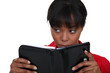 Woman secretly reading diary